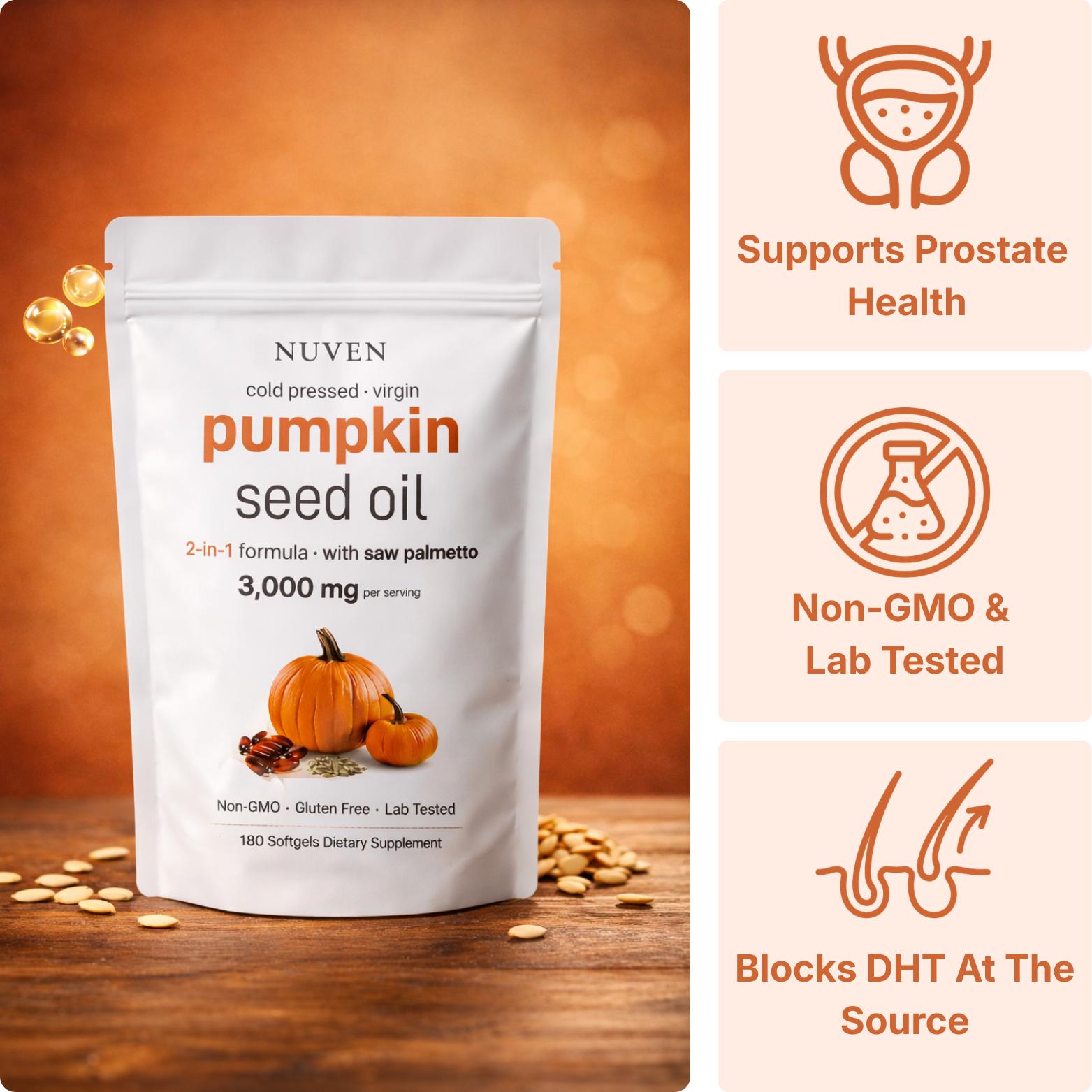 Nuven Pumpkin Seed Oil + Saw Palmetto